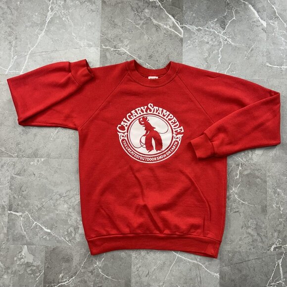 90s Vintage Rodeo Sweatshirt Mens Large Calgary Stampede Canada Graphic Crewneck - Picture 1 of 9